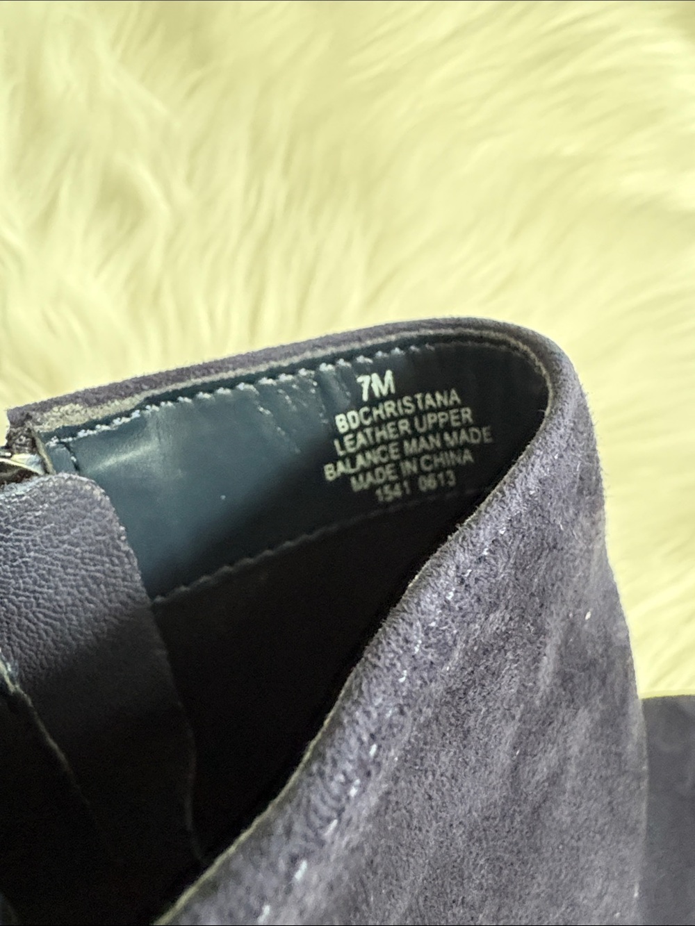 Bandolino Navy Suede Ankle Booties with Side Zip - Picture 7 of 16